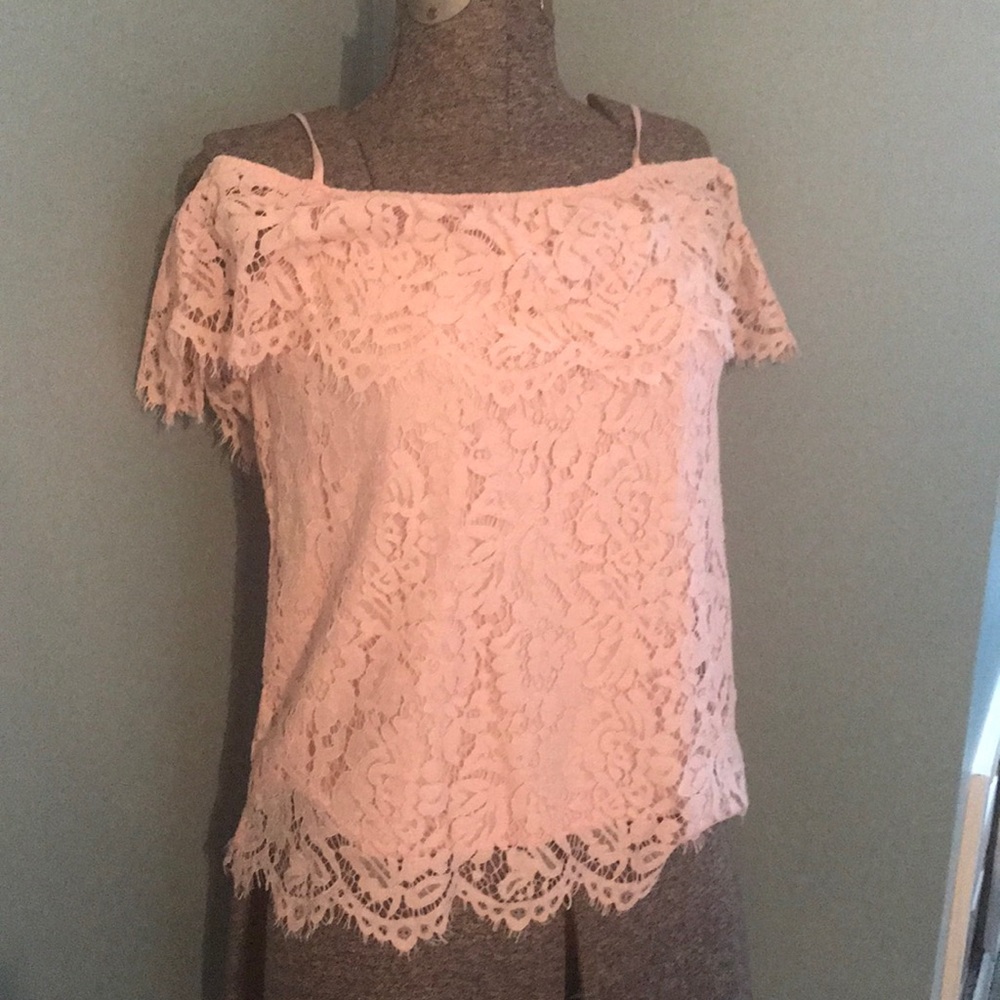 Lace cold shoulder top